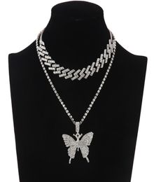 Fashion Jewellery Glam Butterfly Necklace Set Rhinestone Choker Necklace for Women Bling Statement Jewelry5352202