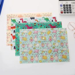 Storage Bags 1PCS Animal Floral Print Waterproof PVC Cartoon Document Bag A4 File Folder Stationery Filing Production.Office School Supplies