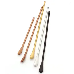 Coffee Scoops Kitchen Bar Coffeeware Stainless Steel Long Handle Stir Ice Cocktail Stick Spoon 4pc/lot