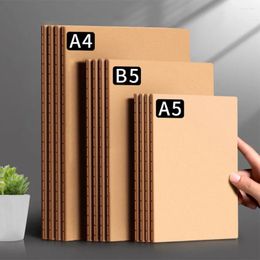 Notebook Lined Planner Notepad Kraft Paper Grid Sketchbook Portable Blank Simple Daily Diary Book School Supplies