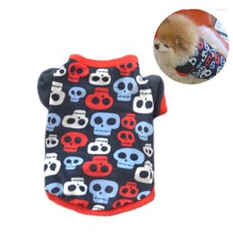 Dog Apparel Warm Fleece Clothes Halloween Skulls Hoodie Pet Coat Puppy Costume Sweater Outfit For Small Teddy Chihuahua