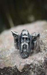 Mens Unique Punk Rock Wild Motor Motorcycle Skull Rings Fashion Party Stainless Steel Biker Jewellery Size 7146935338