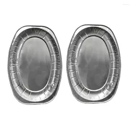 Disposable Dinnerware 20pcs Tray Pans Aluminum Foil Oval Serving Plates Cooking Trays For Catering Banquet