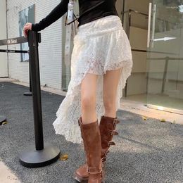 Skirts Sweet Sexy A-LINE Skirt Women Summer Streetwear Fashion Asymmetrical White Casual Mini Club Elegant Party Lady