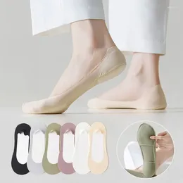 Women Socks Summer Thin Low Cut Ankle Girls Non-slip Silicone No Show Short Breathable Invisible White Sports Anti-slip