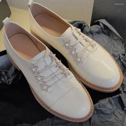 Casual Shoes Women's Genuine Leather Elastic Band Lace-up Flats Oxfords Round Toe Soft Comfortable Female High Quality