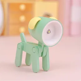 Table Lamps Mini LED Desk Lamp Ornament Phone Holder Dog Shape Reading Decor Festival Gift Bedroom Living Room Green