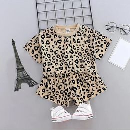 Clothing Sets Summer Baby Girl Clothes Kid's Leopard Print T-shirt & Shorts 2 Pieces Set Toddler Outfits Infant Fashion Outdoor Wear