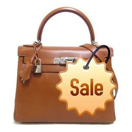Top Ladies Designer Koalliy Bag 28 hand bag inside stitched Box calf leather Brown Used