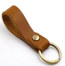 Fashion Key Buckle Car Keychain Handmade Leather Keychains Men Women Bag Pendant Accessories 9 Colour e77596381834823838