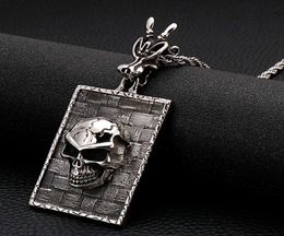 Pendant Necklaces Gothic Steel For Men Biker Jewellery Men039s Punk Skeleton Accessories 60CM Long Necklace Man Boyfriend8969763
