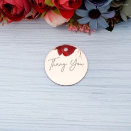 Party Favour 10pieces/Lot Thank You Acrylic Mirror Round Hanging Tags For Wedding Birthday Favours Table Decor