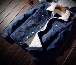 Winter Fashion Mens Jean Coats And Jacket Outwear Male Cowboy Trendy Warm Fleece Denim Jackets Warm Autumn Long Sleeve Puffy LJ2018797456