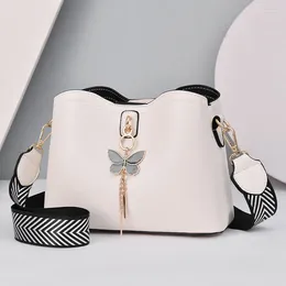 Waist Bags Women's Bucket Shoulder Bag 2024 High Quality Pu Leather Wide Strap Women Handbag Luxury Messenger Borsa Donna