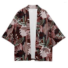 Ethnic Clothing Summer Men's Japanese Kimono Women Traditional Plant Floral Casual Loose Thin Jacket Cardigan Bathrobes Mujer