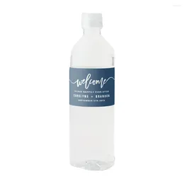 Party Supplies Custom Navy Blue Welcome Lettering Wedding Water Bottle Label Wrappers