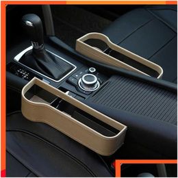 Interior Car Paint Maintenance New 2Pcs Seat Gap Filler Organiser Leather Cup Holder Console Side Storage Box With Holders Trunk Seam Otqcj