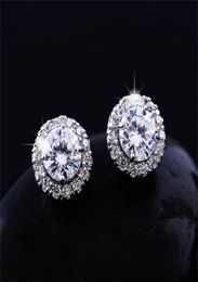 New Arrival Friends 18K White Gold Plated Earings Big Diamond Earrings for Women White Zircon Earrings2854905