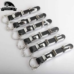 Keychains Lanyards Zinc alloy leather Key Rings For Mercedes Benz CLS SLC GLA GLC GLE GLS 3D Car Keychain Metal Keyring Key Chain Rings KeychainsL2464