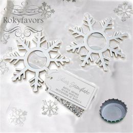 Party Favour 100PCS Silver Snowflake Bottle Openers Winter Gift Bridal Shower Wedding Favours Event Giveways