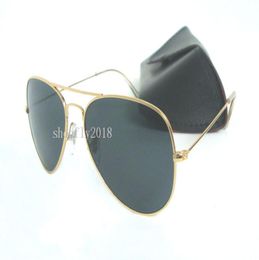 1Pair Classic Pilot Sunglasses For Mens Womens Metal Sun Glasses Eyewear Gold Black 58mm 62mm Glass Lenses With Black Case4901357