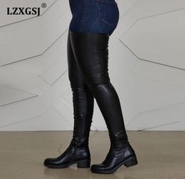 Women Winter Spring Thigh High Boots Leather Comfortable Low Heel Shoes Female Over The Knee Waterproof Boot Ladies Plus Size 43 27574698