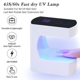 Dryers New Nail Drying Lamp 6LED Lamp Mini Nail Dryer UV Lamp Manicure Machine With USB Cable Gel Nail Polish Dryer Home Travel Use