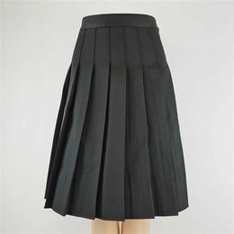 Skirts Skorts 58cm Long Pleated Long Skirt Korean Fashion Clothing Black White Plus Size Cosplay for Women Harajuku Gothic Y2k SkirtS246054