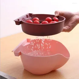 Plates Creative Snack Bowl With Phone Holder Storage Plastic Lazy Artefact Guazi Fruit Basket Double-layer Drain Kitchen Bedroom Tools