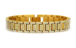 HXC HipHop Rap Bracelet Men039s domineering exaggerated diamond bracelet watch belt bamboo bracelet5865402
