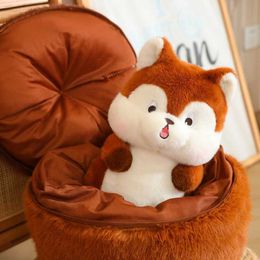 Plush Pillows Cushions Cute Squirrel Doll Surprise Zip Up Egg Hideaway Cute Stuffed Animals Dolls Plush Toys for Gift