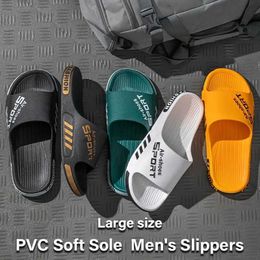 Slippers Fashion Large size Mens Slippers PVC Soft Sole Non-slip Slides Casual Outdoor Beach Flip Flops Home Bathroom Slippers SandalL464