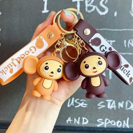 Keychains Lanyards Cartoon Cheburashka Key Chain Russia Movie Cosplay Big Eared Monkey Backpack Pendant Accessories Children GiftsL2464