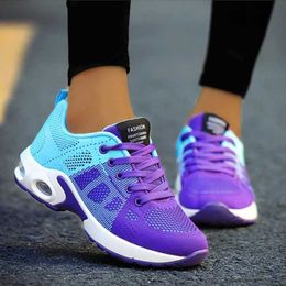 Casual Shoes Womens Vulcanised shoes platform casual sports shoes flat mesh breathable running shoes short and chubby summer sports Tenis shoes 2023 XW6.5