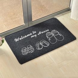 Carpets Exterior And Interior Door Mat Absorbent Black Grey Easy-to-Clean Non-Slip Entrance With Rubber Coating For Hallway