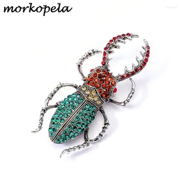 Brooches Morkopela Bug Rhinestone Brooch Pin Fashion Big And Pins Scarf Bag Clip Accessories Luxury Crystal Insect