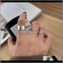 Vintage Hiphop Metal Punk Opening Index Finger Ring Set Joint Knuckle Anillos For Women Minimalist Jewellery Bague Riskn Band Rph5G4167003