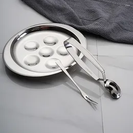 Plates Stainless Steel French Snail Plate Field Screw Clamping Set Dish Cooking Baking Tray Serving Snails