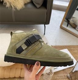 Designer Snow Boots Boot Men Classic Slip-on Suede Winter Wool Warm Booties Fur Sheep Skin Shoes Ankle Bootes