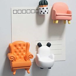 Fridge Magnets Mini Sofa Fridge Magnets Pink Home Decorations Doll Houseware Photo Stickers for Kitchen and Board G240529