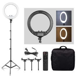 Selfie Lights SH 18 Inch Knob Ring Light LED Selfie Video Lamp With Tripod Stand Phone Clip For YouTube Live Lighting Photo Photography Studio S246053