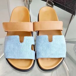 High Quality Men Slides Designer Chypre Slippers Calfskin Platform Womans Sandal Flip Flops Summer Beach Flat Slippers With Box 450