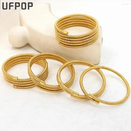 Bangle 1-5 Layer Spring Stainless Steel Bracelet Unisex Premium Gold PVD Plated Jewellery Chic Valentine's Gift