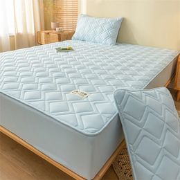 Thicken Mattress Cover Cotton Quilted Bed Antibacterial Protector Topper Pad Soft Fitted Sheets Thick Linens 240601