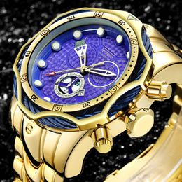 Temeite Top Brand Luxury Design Mens Watches Gold Watch For Men Quartz Watches Waterproof Wristwatches Relogio Dourado Masculino 198M