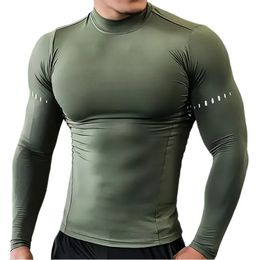 Mens Sports Long sleeved Compression Shirt Mens Sports T-shirt UV Sunscreen Outdoor Activity Top 240521