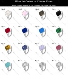 Designer Ring for Women Silver Rings Inlay Mother-of-Pearl / Agate / Chalcedony Gold-Plated Never Fading Non-Allergic, 48 Colors, Store/21621802