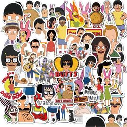 Car Stickers 50Pcs/Lot Cartoon Bobs Burgers Funny Tina Laptop Lage Skateboard Water Bottle Decal Fridge For Children Drop Delivery Aut Ot7Xt