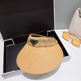 Visors Fashion Visors Women Designer Hat Summer Headless Sun Shade Hat Cool Straw Hat Classic Canopy Hat Black White cap Adjustable J240604