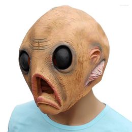 Party Supplies 2024 Alien Latex Mask Breathable Full Face Head Halloween Masquerade Scary Fancy Dress Costume
